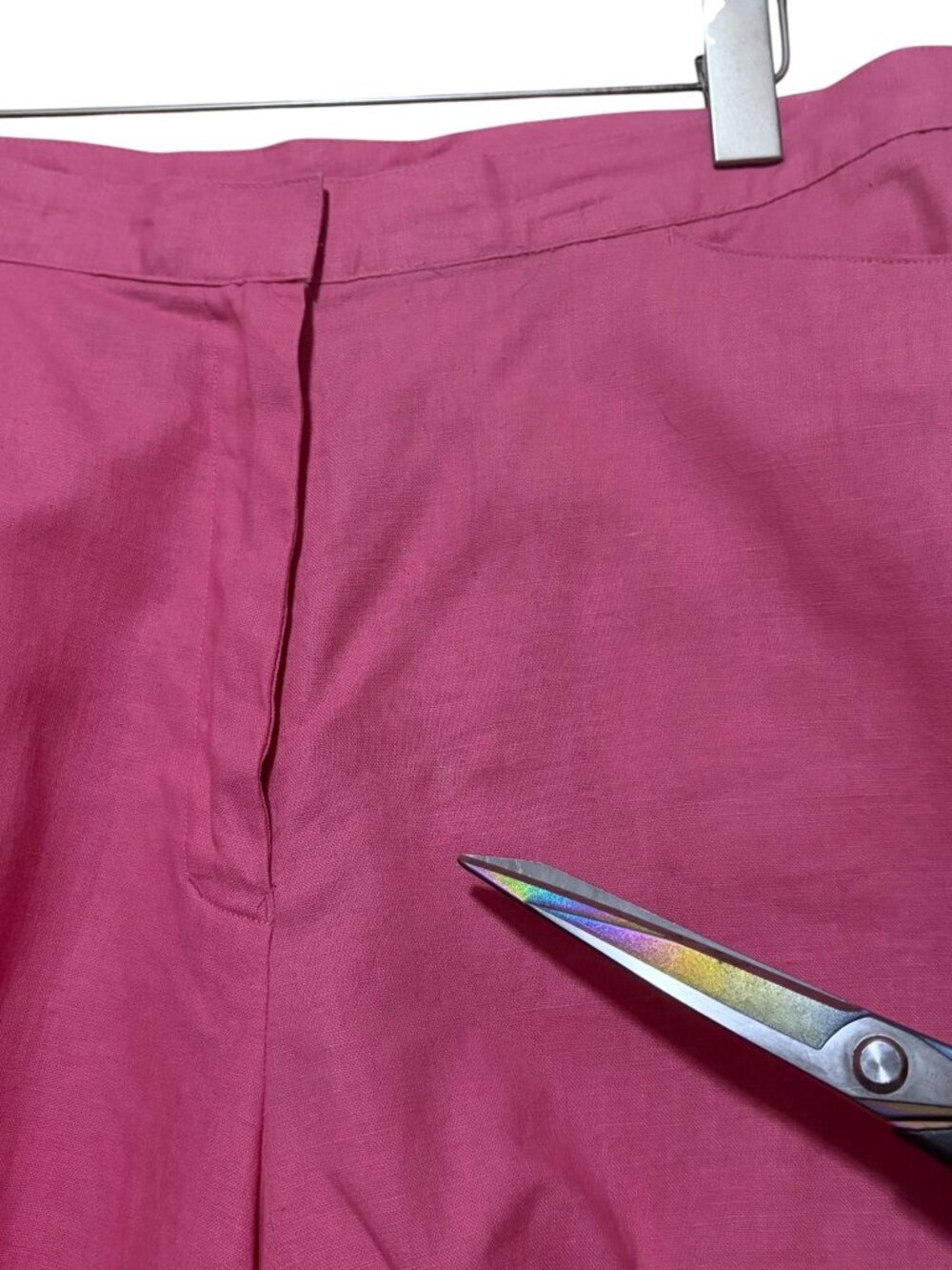VTG Newport News Linen Blend Bermuda Shorts 18 Pink Pockets Resort 32 x 7 - Picture 4 of 6